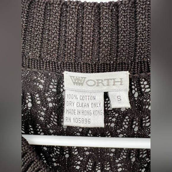 Worth black long duster cardigan sweater size S - Picture 3 of 10